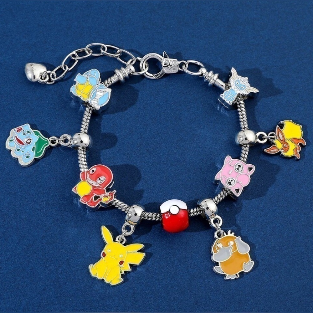 Silver Plated Pokémon Themed Charm Bracelet